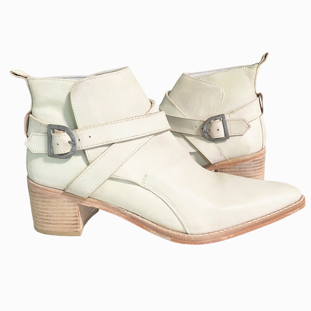 Free People Cream Ankle Boots - Picture 2 of 13